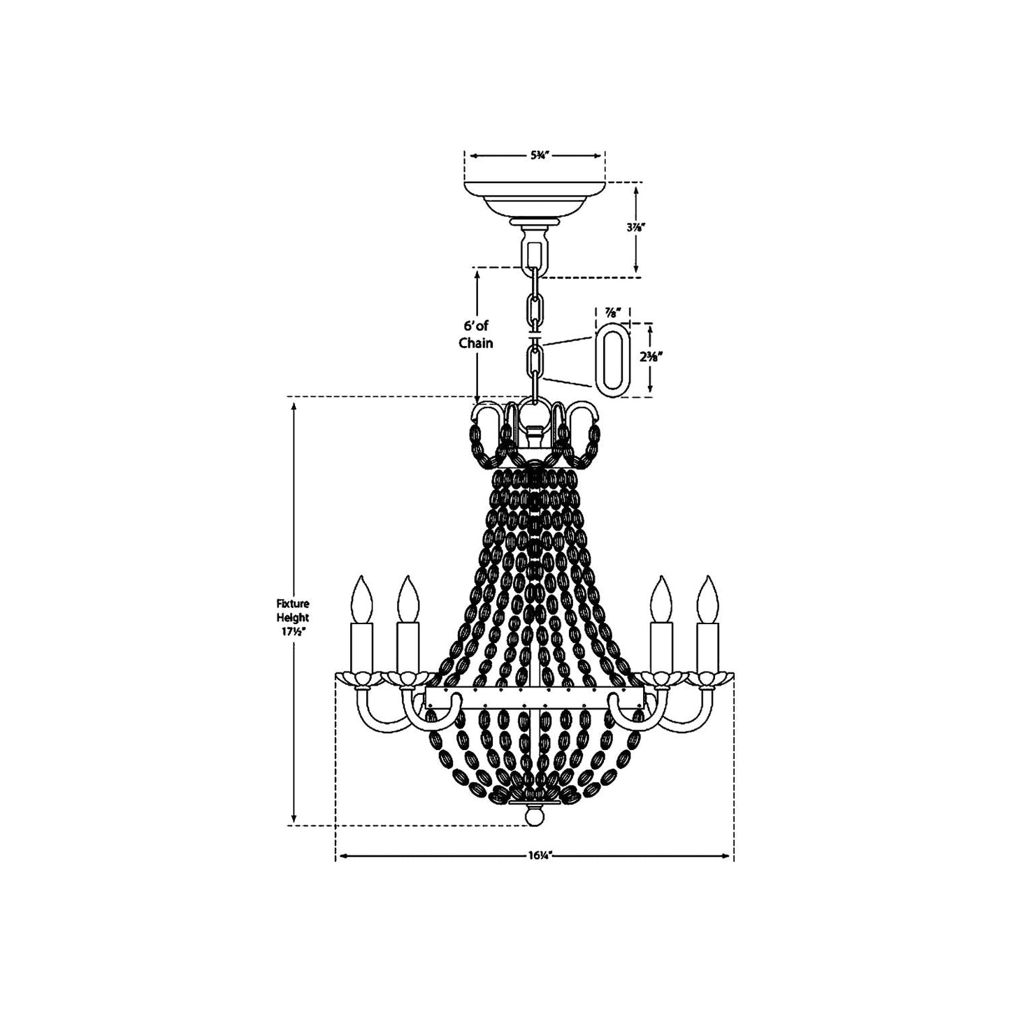 Paris Flea Market Chandelier - line drawing.