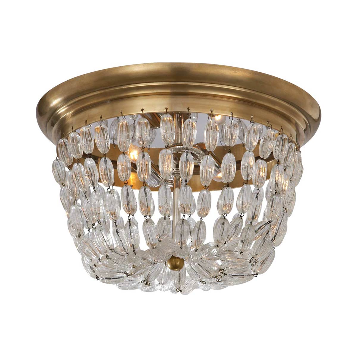 Paris Flea Market Flush Mount Ceiling Light in Antique-Burnished Brass (Medium).