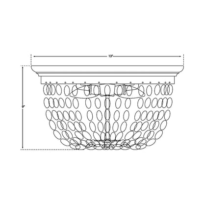 Paris Flea Market Flush Mount Ceiling Light - line drawing.