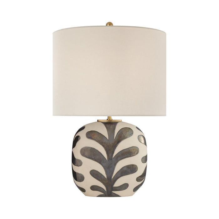 Parkwood Oval Table Lamp in Natural Bisque/Black Pearl.
