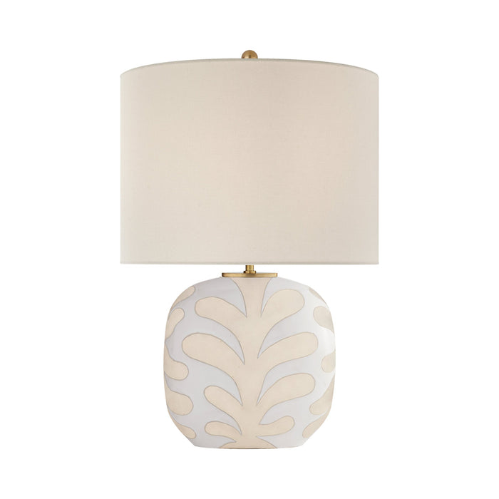 Parkwood Oval Table Lamp in Natural Bisque/New White.