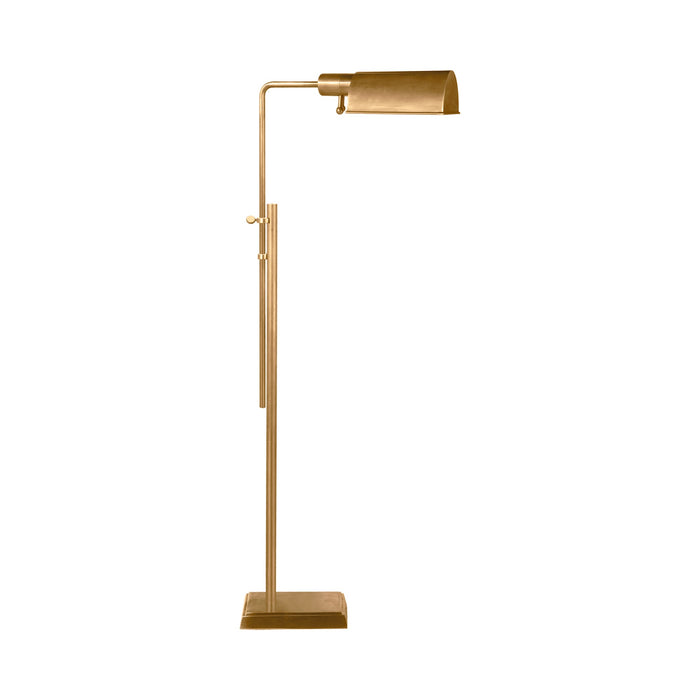 Pask Pharmacy Floor Lamp in Hand-Rubbed Antique Brass.