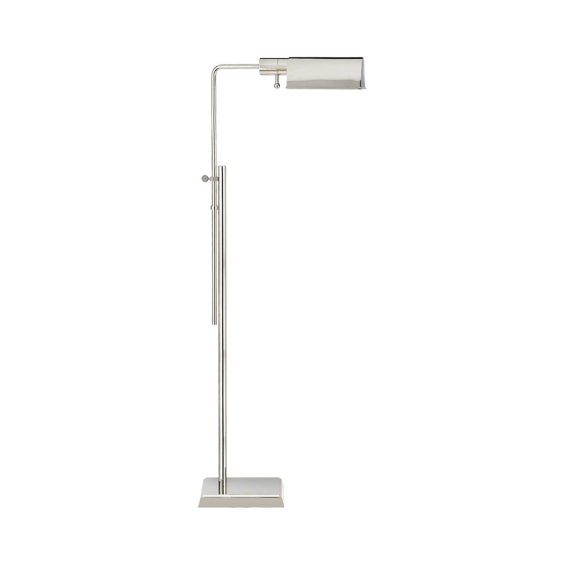 Pask Pharmacy Floor Lamp in Polished Nickel.