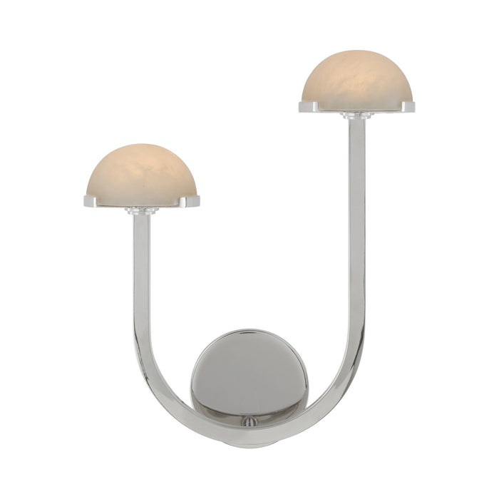 Pedra Assymetrical LED Wall Light in Left/Polished Nickel.