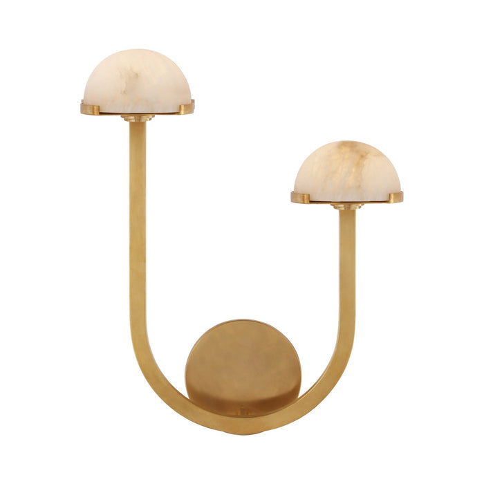 Pedra Assymetrical LED Wall Light in Right/Antique-Burnished Brass.