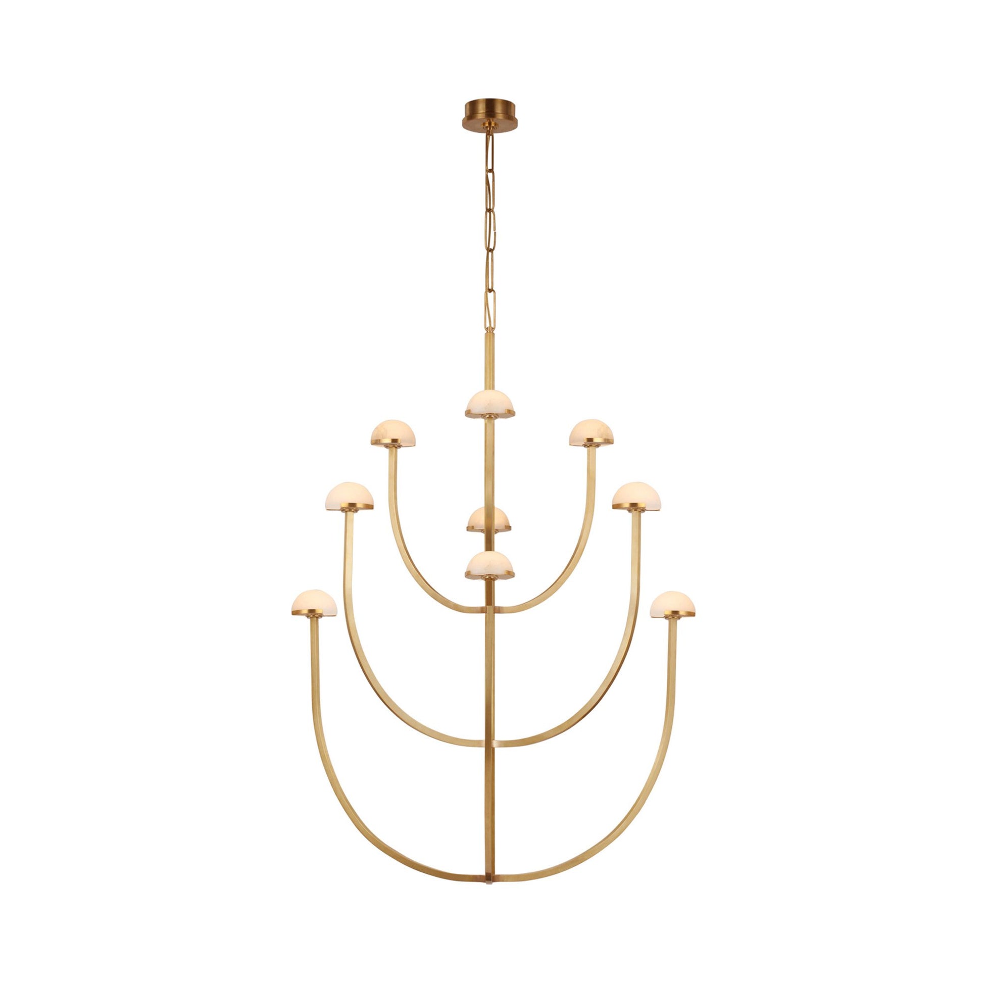 Pedra LED Chandelier in Antique-Burnished Brass (X-Large).