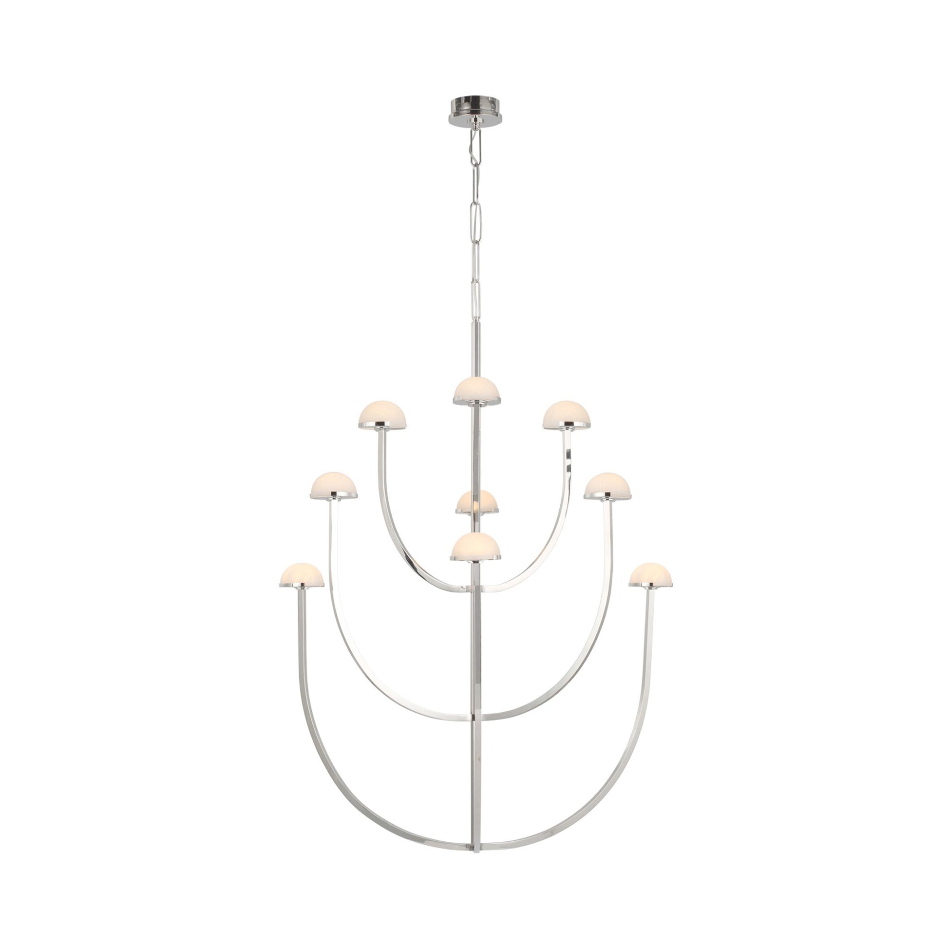 Pedra LED Chandelier in Polished Nickel (X-Large).