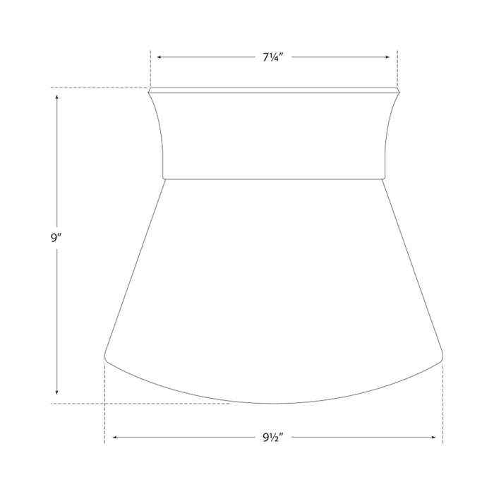 Perry Flush Mount Ceiling Light- line drawing.