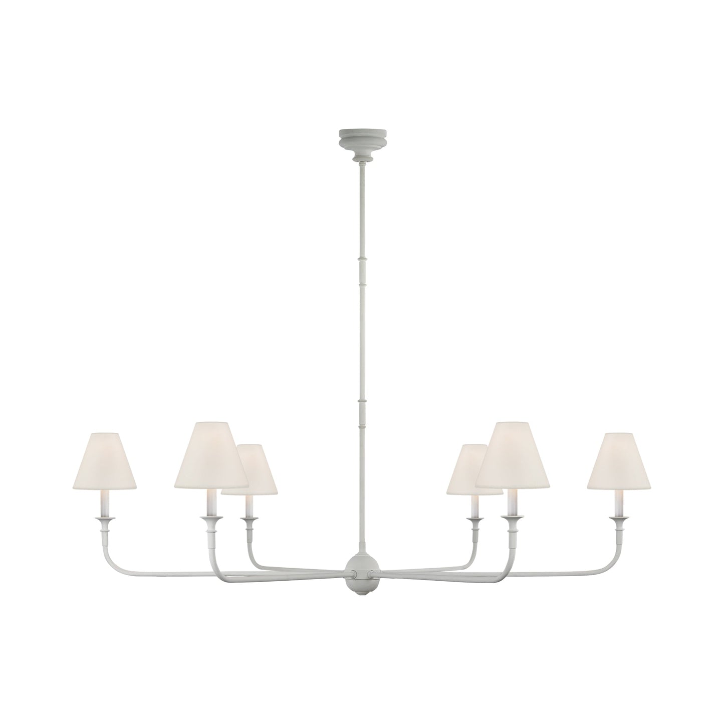 Piaf Chandelier in Plaster White (58-Inch/6-Light).