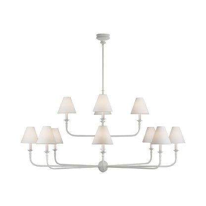 Piaf Chandelier in Plaster White (58-Inch/12-Light).