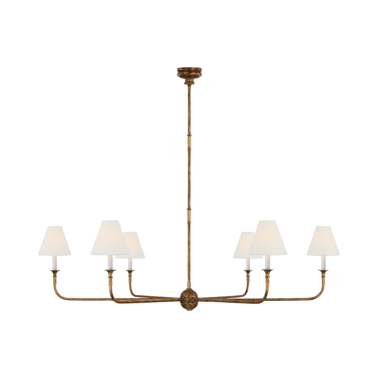 Piaf Chandelier in Antique Gild (58-Inch/6-Light).