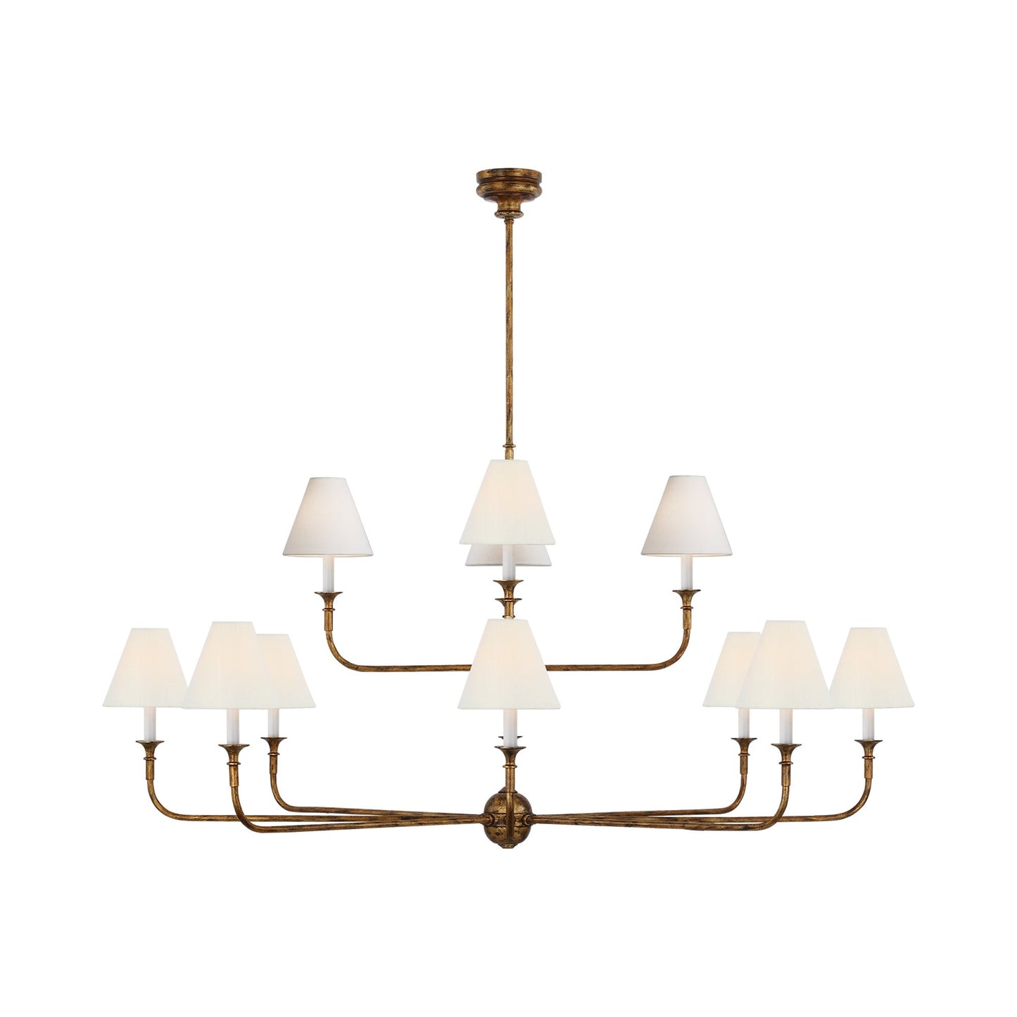 Piaf Chandelier in Antique Gild (58-Inch/12-Light).