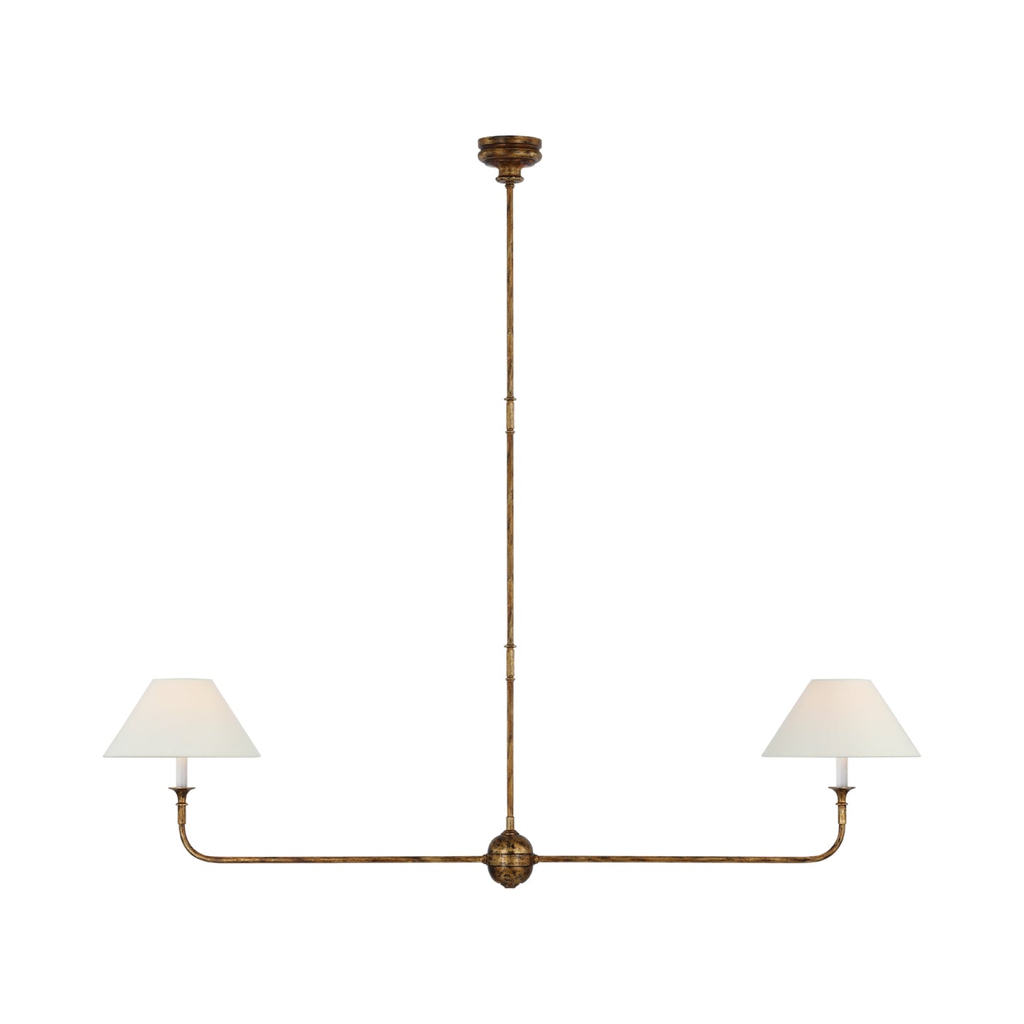 Piaf Linear Pendant Light in Antique Gild.
