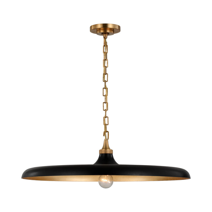 Piatto LED Pendant Light in Hand-Rubbed Antique Brass/Aged Iron (Large).