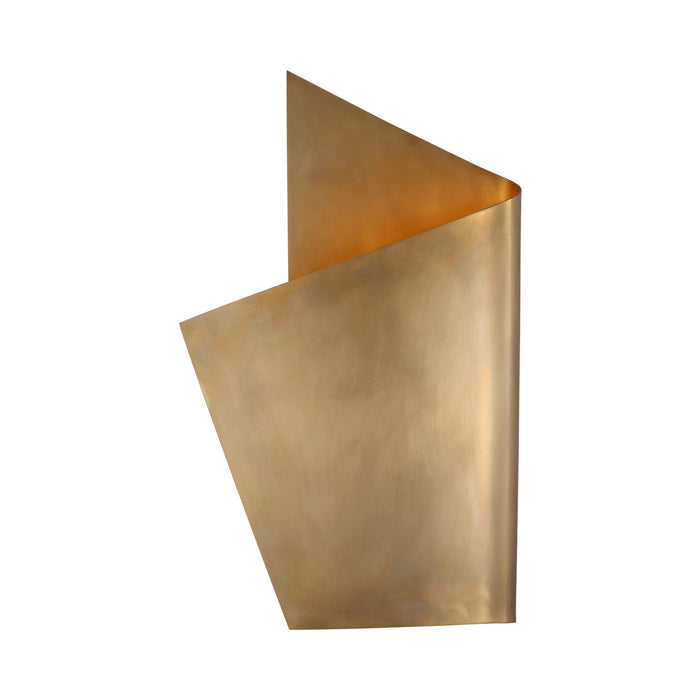 Piel Wrapped LED Wall Light in Left/Antique-Burnished Brass.