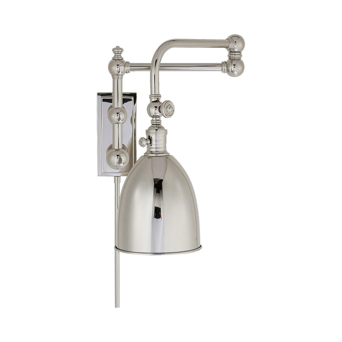 Pimlico Double Swing Arm Wall Light in Polished Nickel.