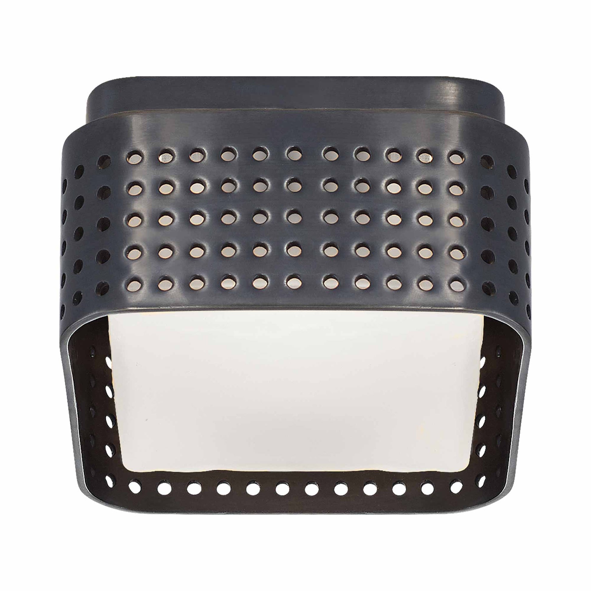 Precision LED Flush Mount Ceiling Light in Bronze/Clouded Glass(4.5" Square).