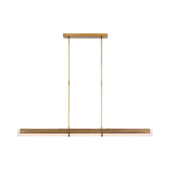 Precision LED Linear Chandelier in Antique-Burnished Brass.
