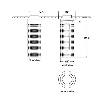 Precision Monopoint LED Flush Mount Ceiling Light - line drawing.