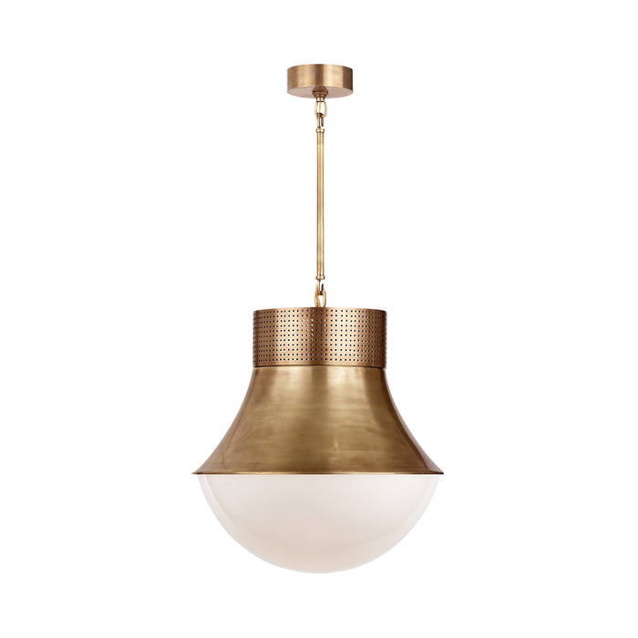 Precision Pendant Light in Antique-Burnished Brass (Large).
