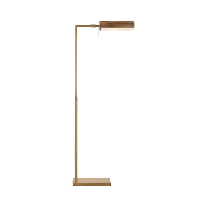 Precision Pharmacy LED Floor Lamp in Antique-Burnished Brass.