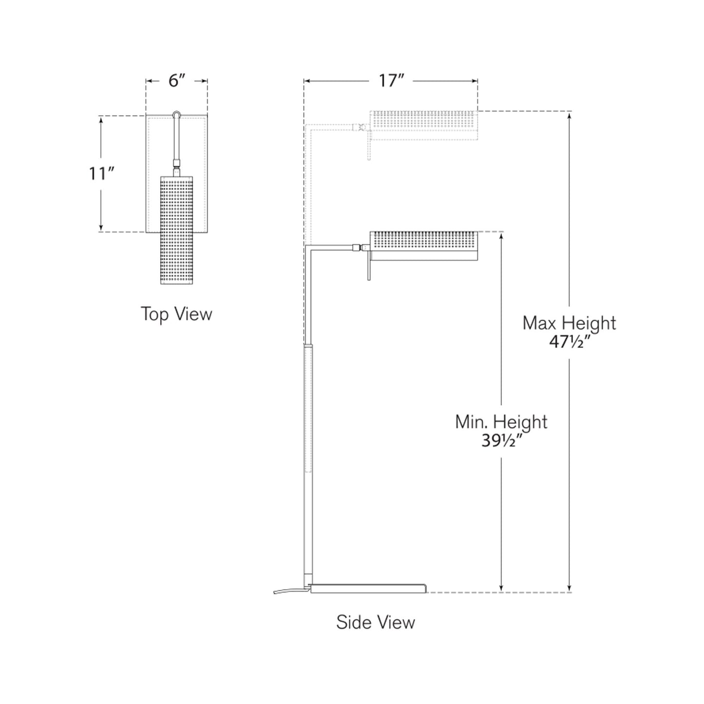 Precision Pharmacy LED Floor Lamp - line drawing.