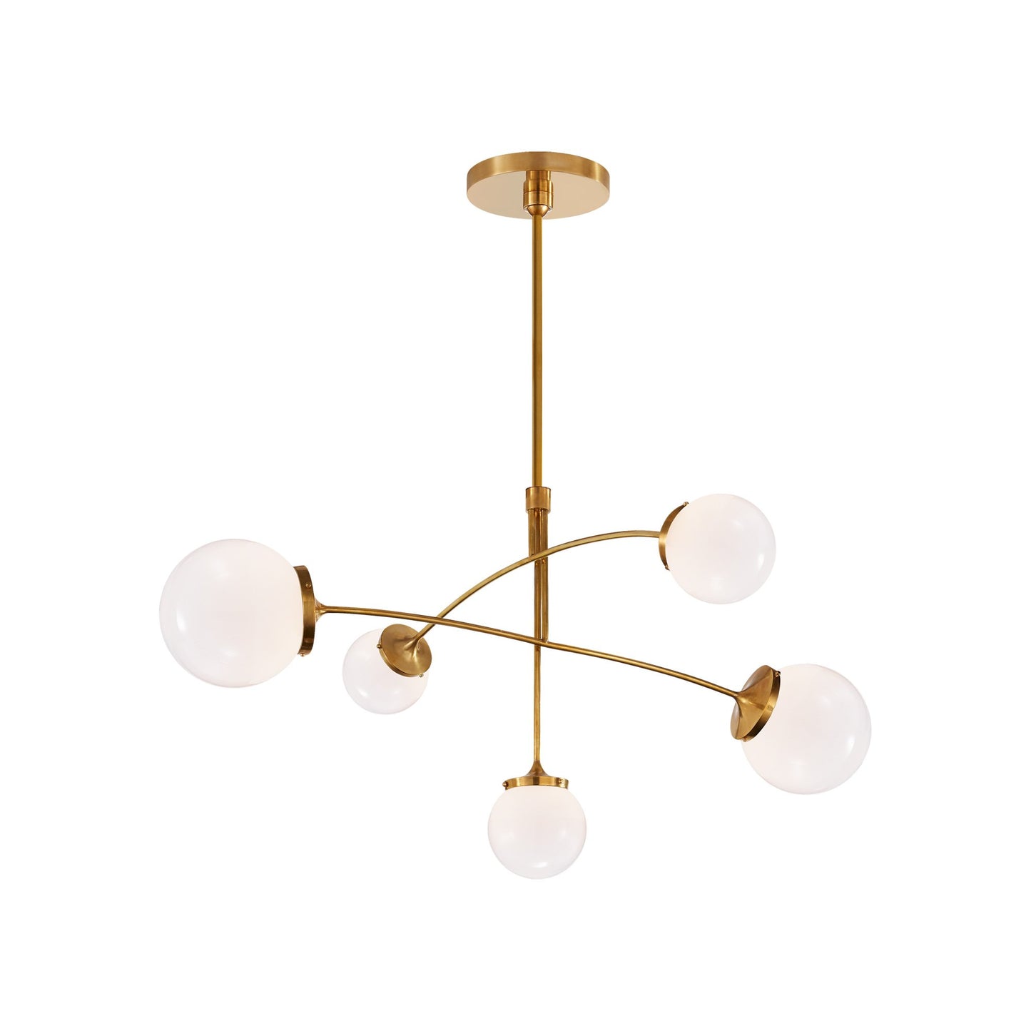 Prescott Chandelier in Soft Brass/White (Medium).