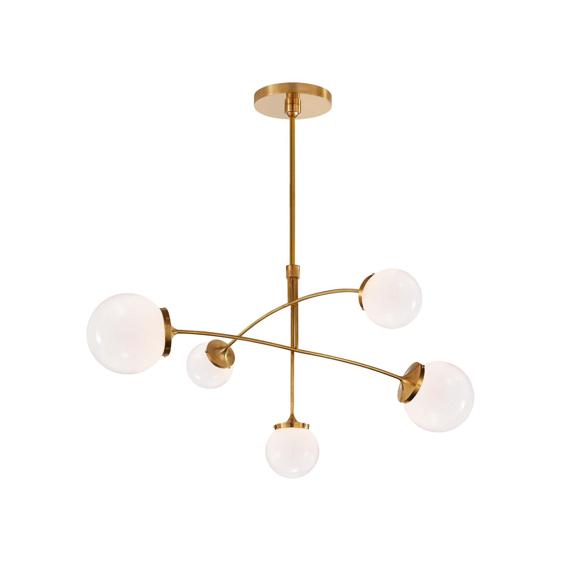 Prescott Chandelier in Soft Brass/White (Medium).