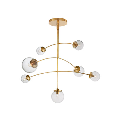 Prescott Chandelier in Soft Brass/Clear (Large).