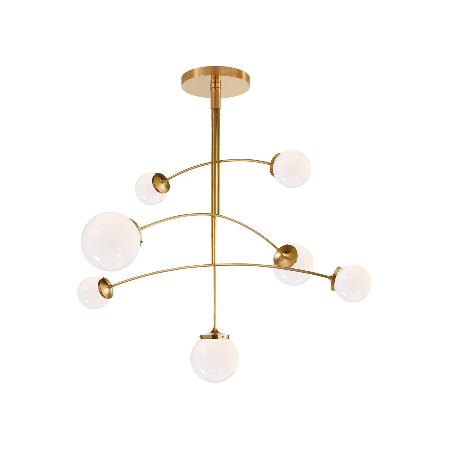 Prescott Chandelier in Soft Brass/White (Large).