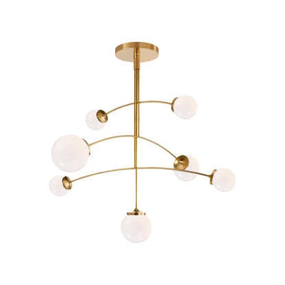 Prescott Chandelier in Soft Brass/White (Large).