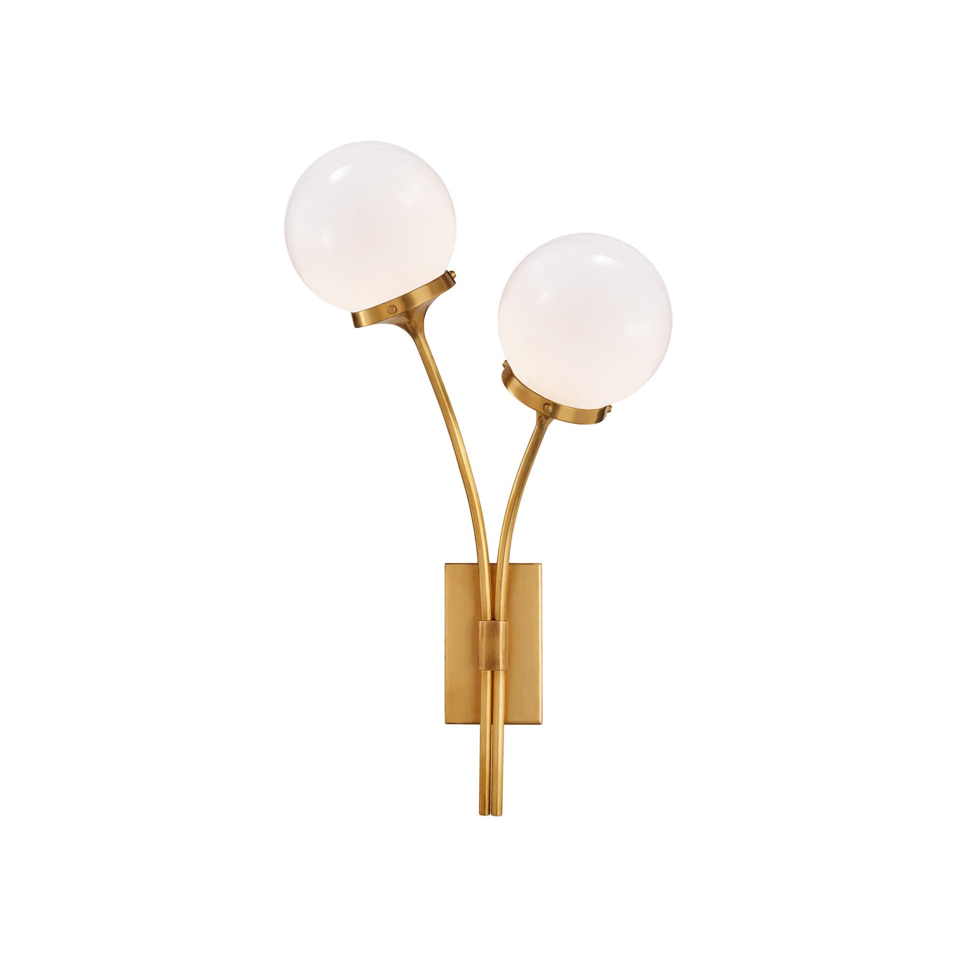 Prescott Wall Light in Soft Brass/White(Right).