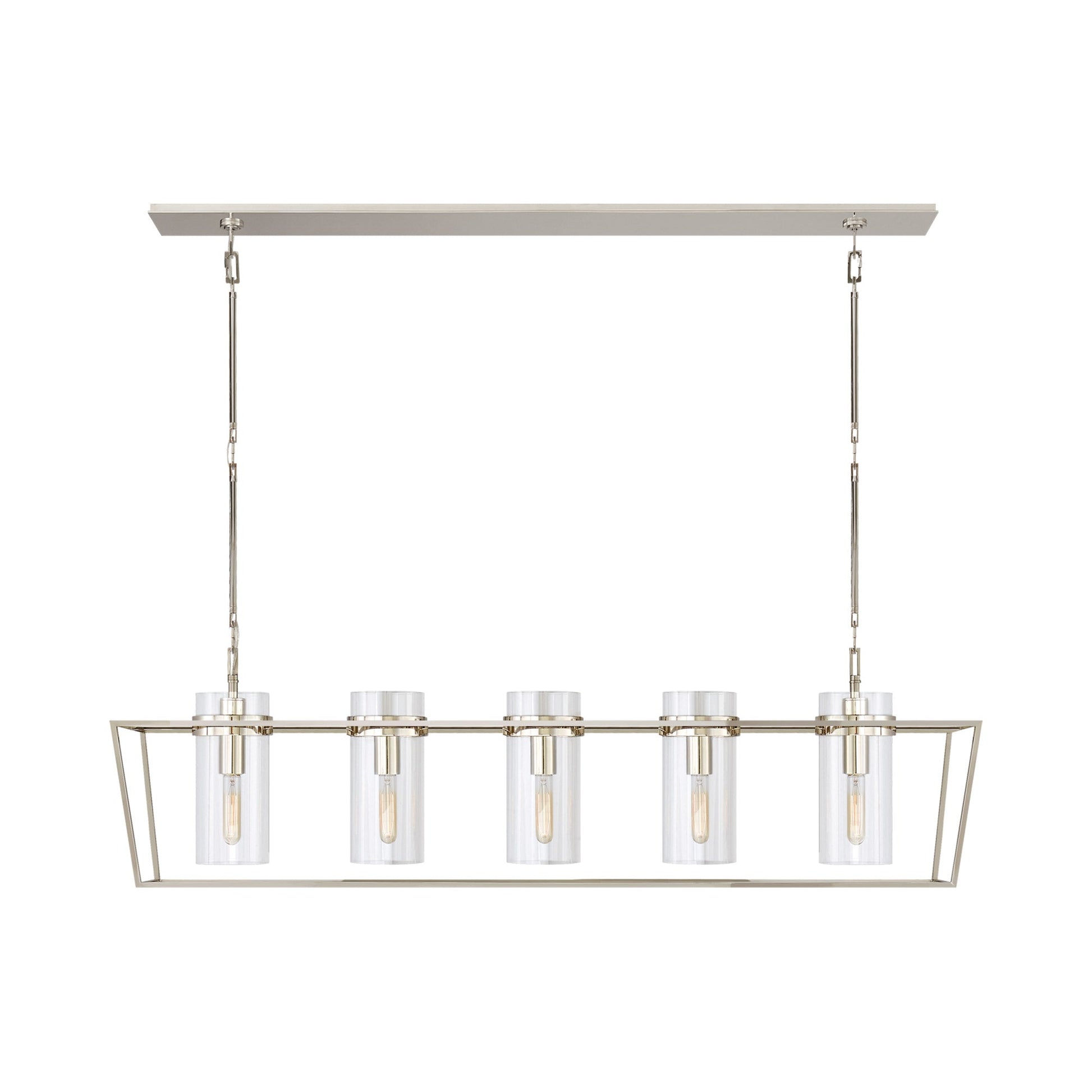 Presidio Linear Pendant Light in Polished Nickel.