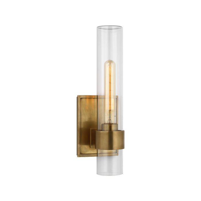 Presidio Outdoor LED Wall Light in Hand-Rubbed Antique Brass (Small).