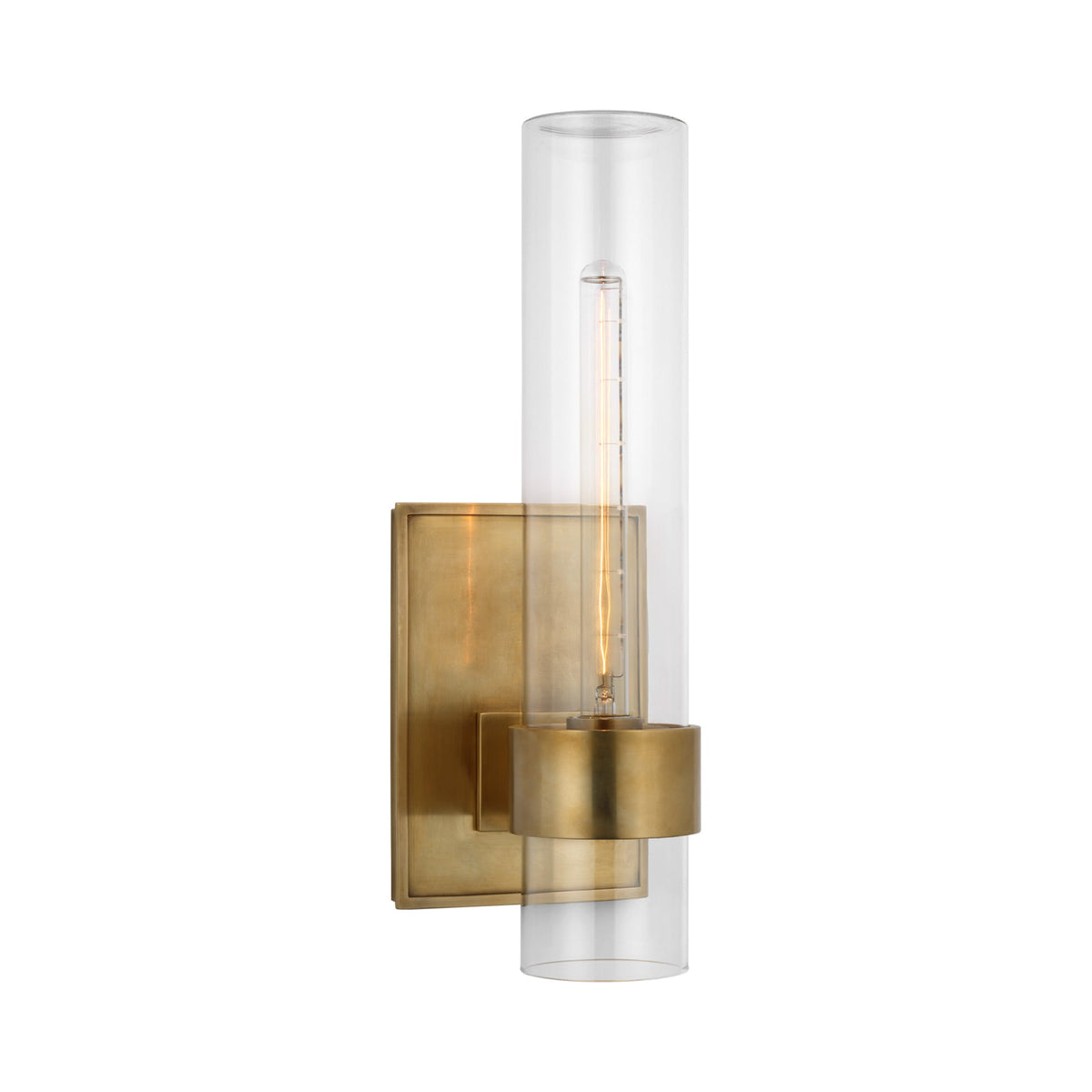 Presidio Outdoor LED Wall Light in Hand-Rubbed Antique Brass (Large).