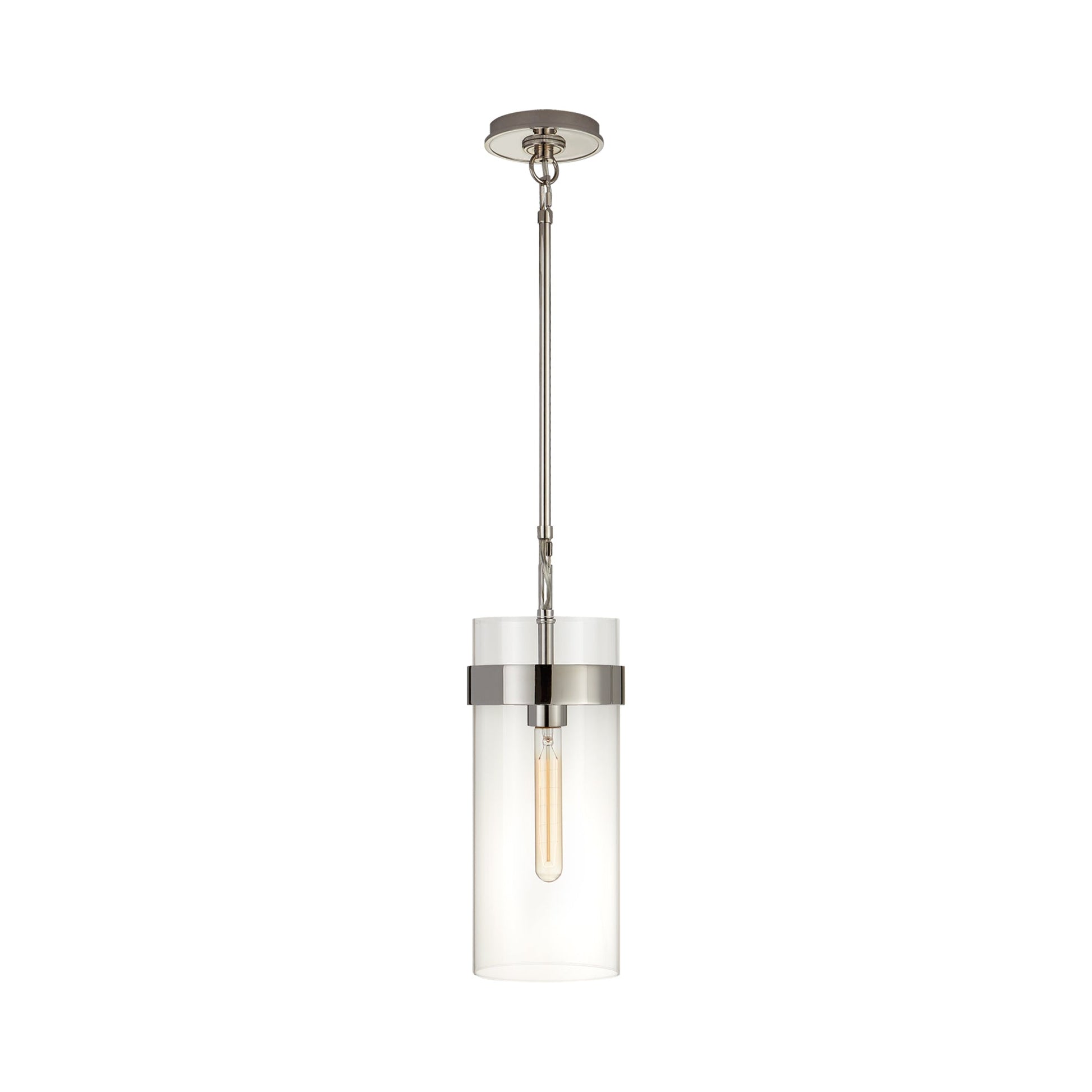 Presidio Pendant Light in Polished Nickel/Clear Glass (Small).