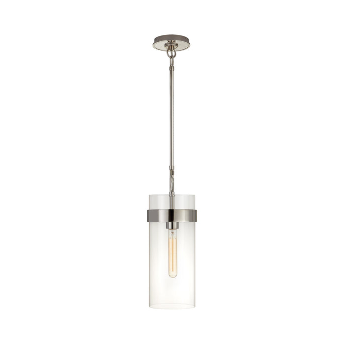 Presidio Pendant Light in Polished Nickel/Clear Glass (Small).