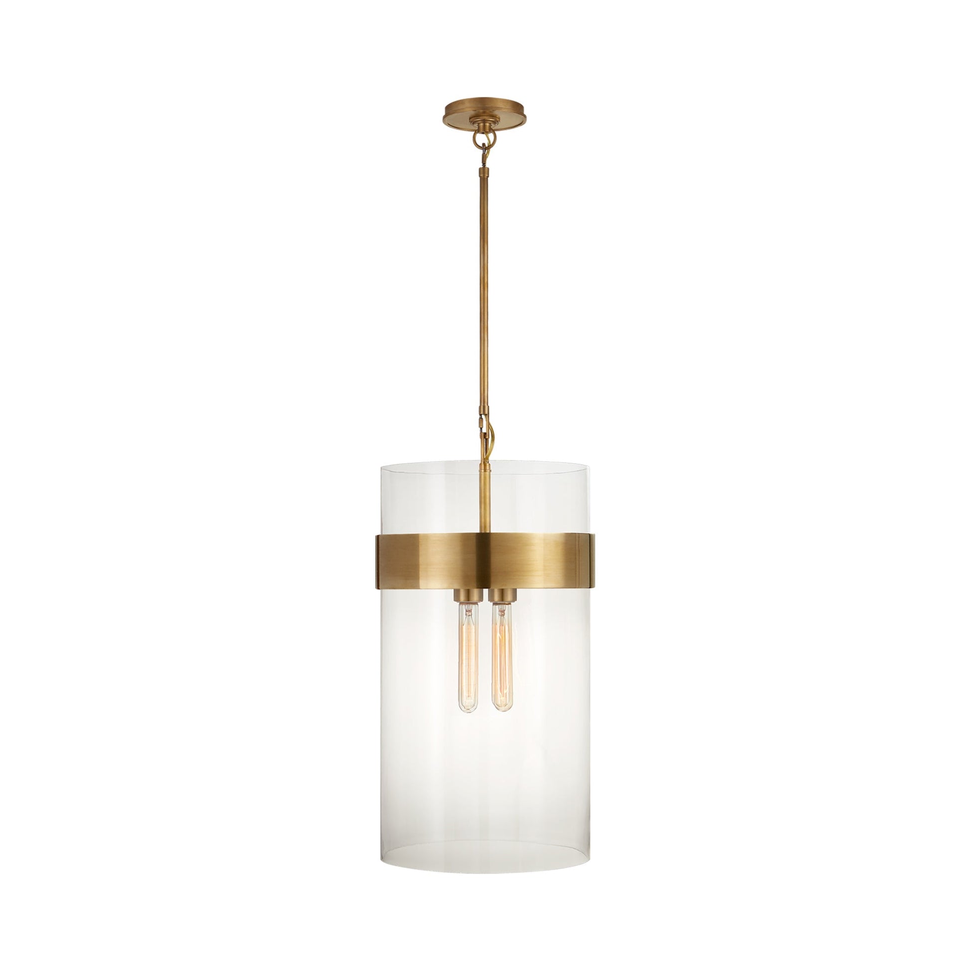 Presidio Pendant Light in Hand-Rubbed Antique Brass/Clear Glass (Medium).