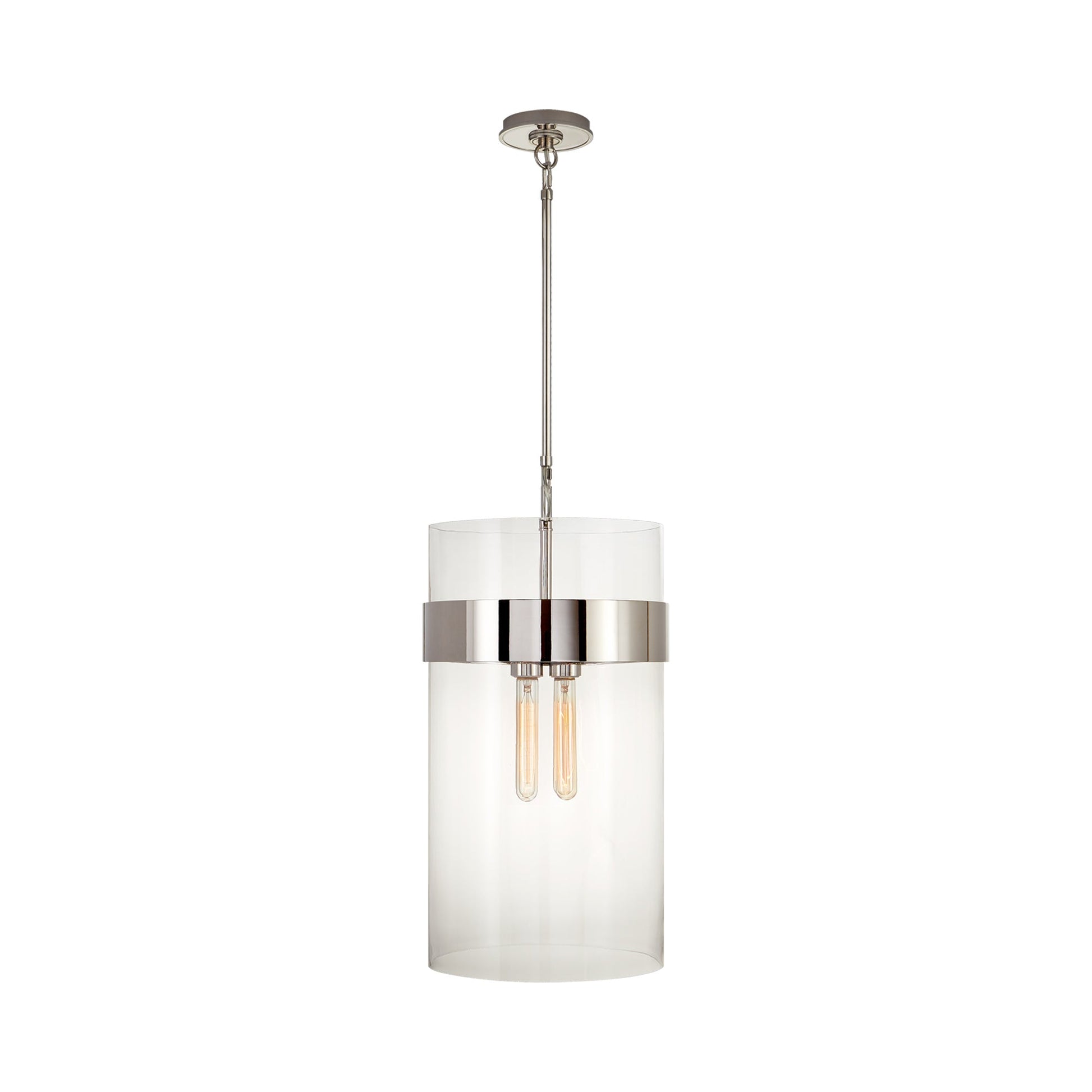 Presidio Pendant Light in Polished Nickel/Clear Glass (Medium).