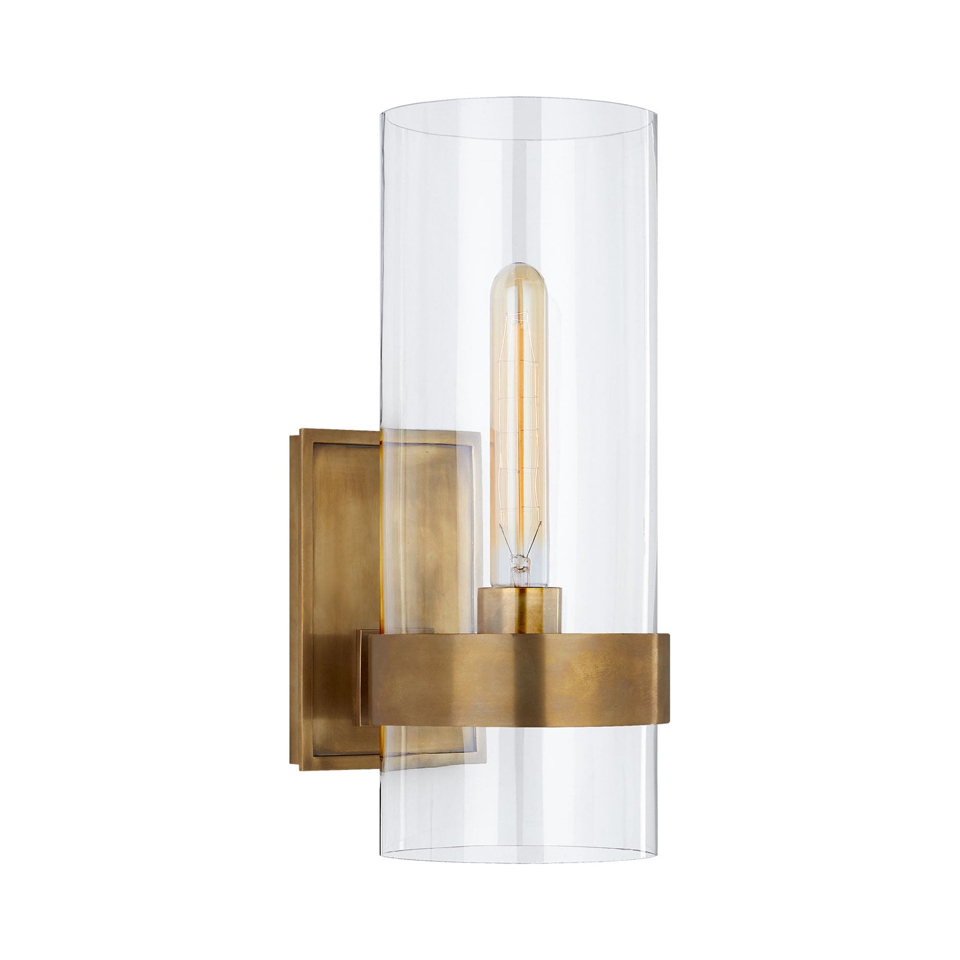 Presidio Wall Light Hand-Rubbed Antique Brass/Clear Glass (Small/1-Light).