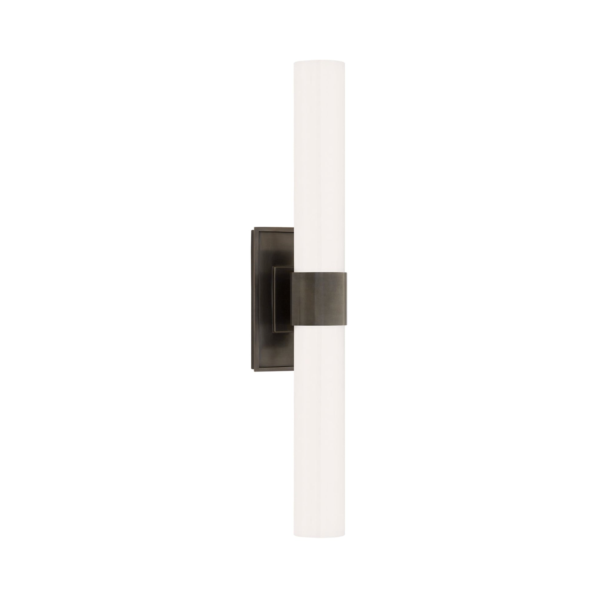 Presidio Wall Light in Bronze/White Glass (Petite/2-Light).