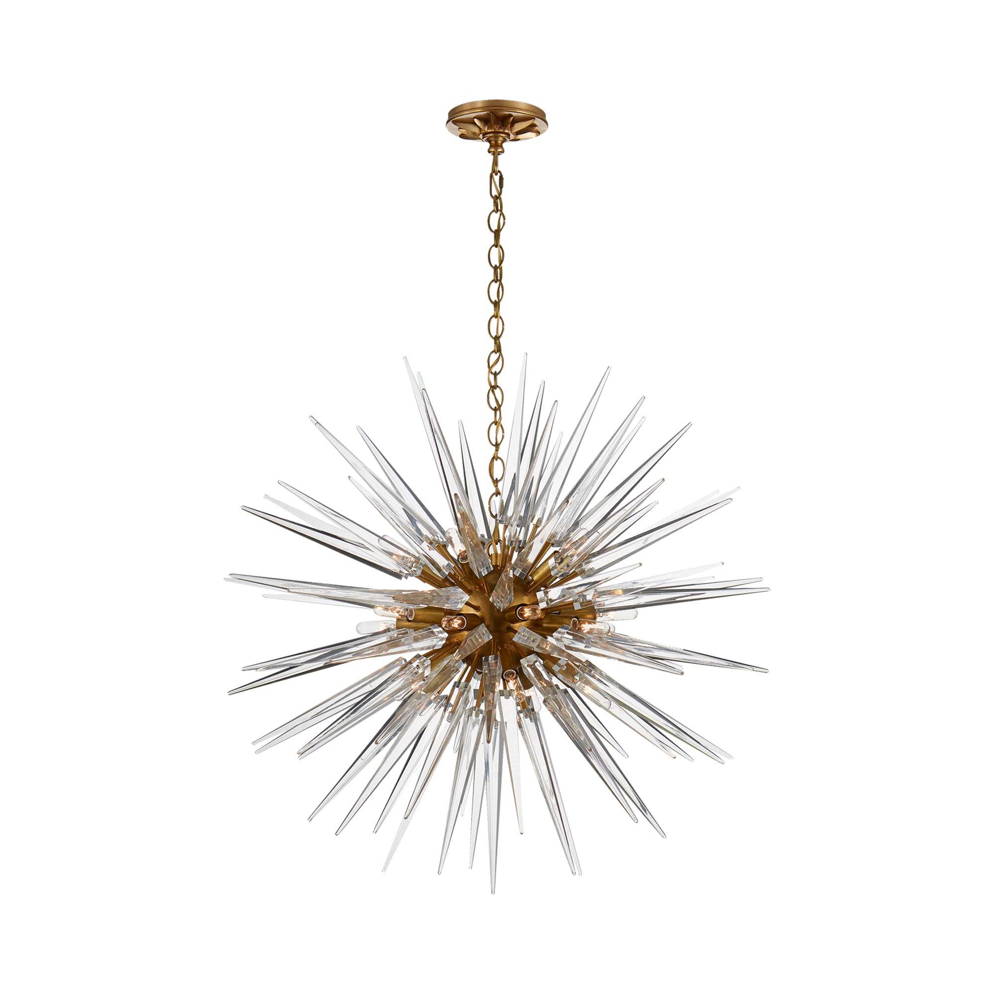 Quincy Sputnik Chandelier in Antique-Burnished Brass (Medium).