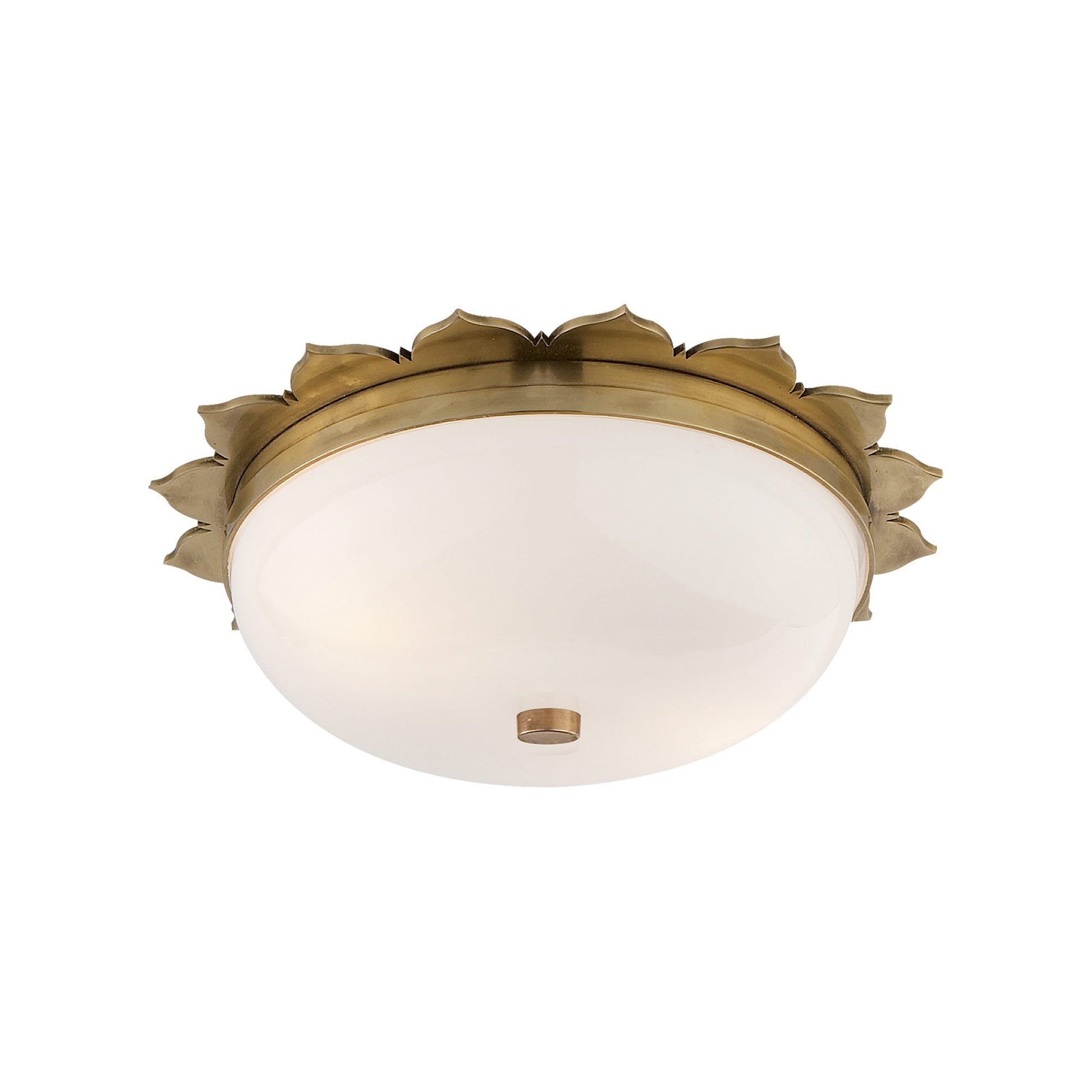 Rachel Flush Mount Ceiling Light in Natural Brass (Small).