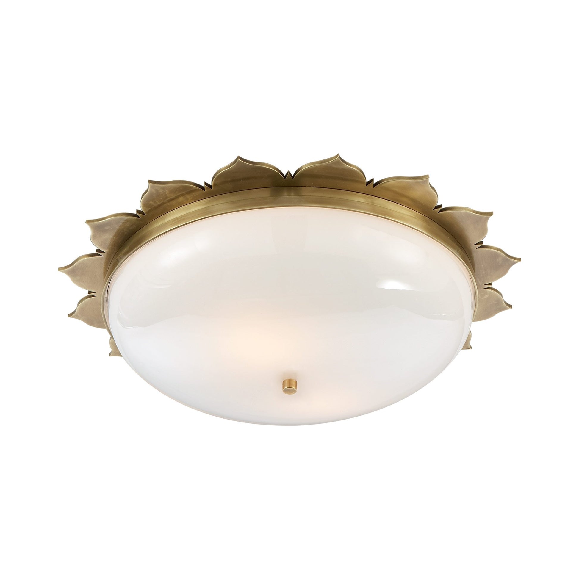 Rachel Flush Mount Ceiling Light in Natural Brass (Large).