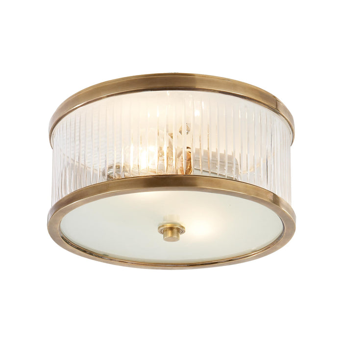 Randolph Flush Mount Ceiling Light in Hand-Rubbed Antique Brass (Small).