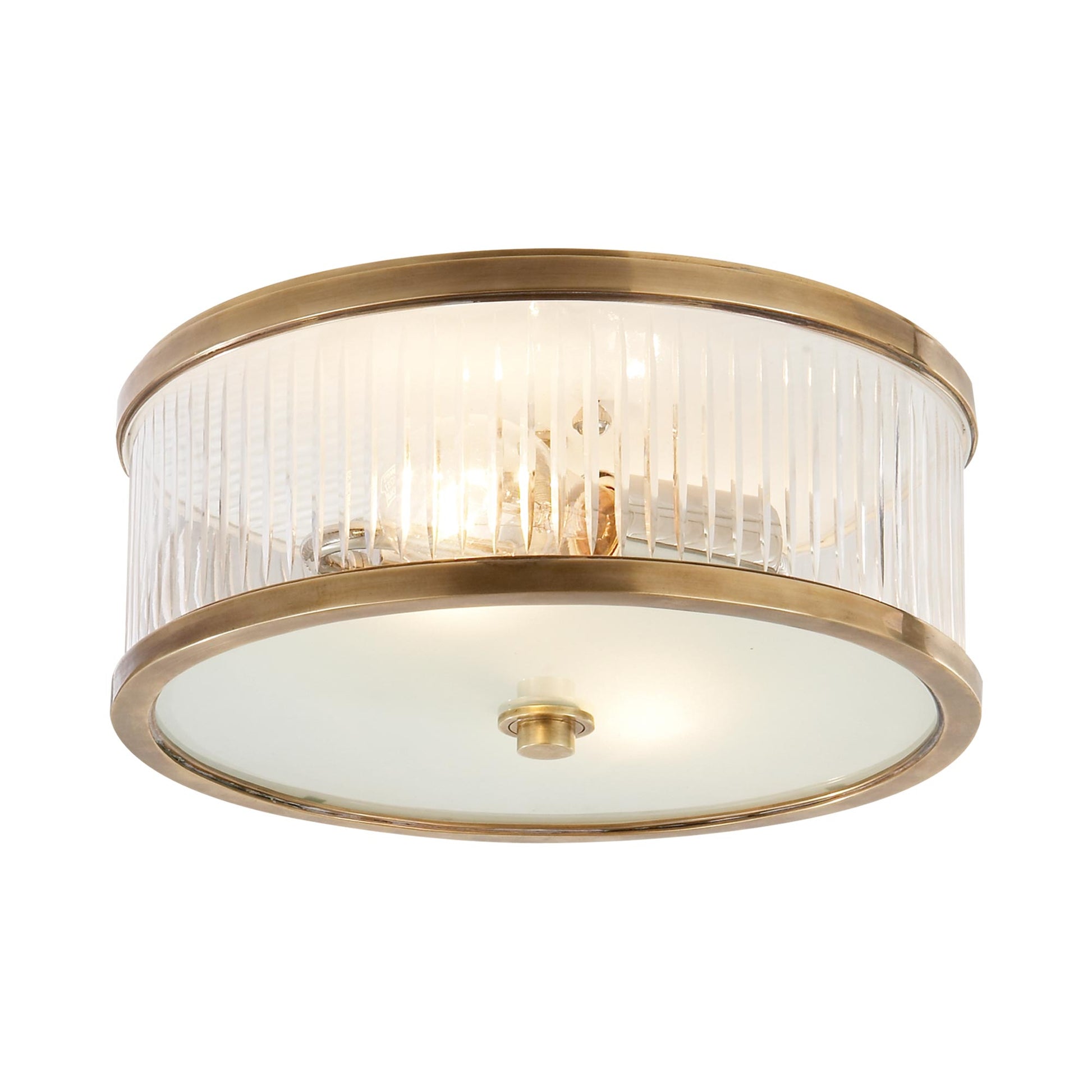 Randolph Flush Mount Ceiling Light in Hand-Rubbed Antique Brass (Large).