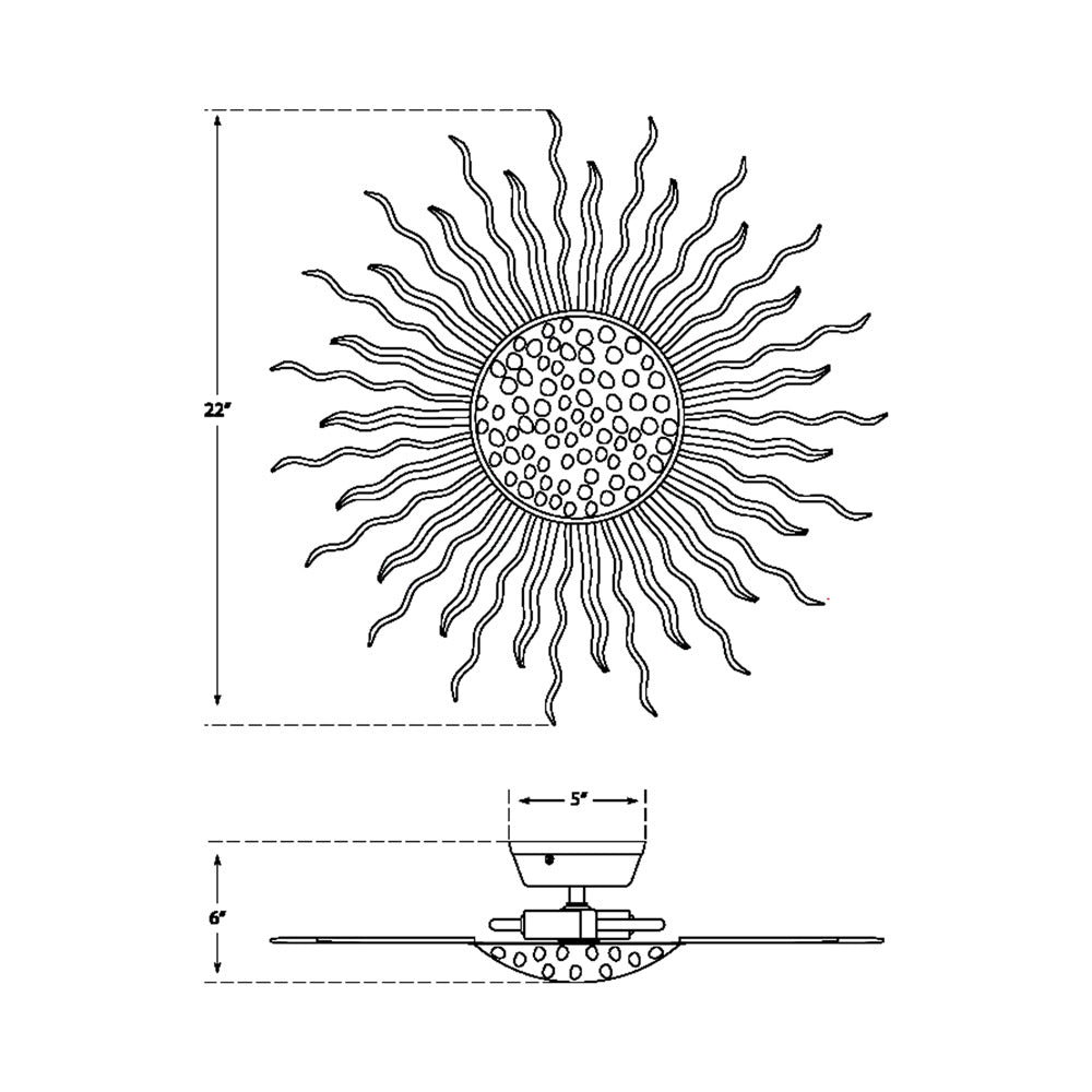 Ré Flush Mount Ceiling Light - line drawing.