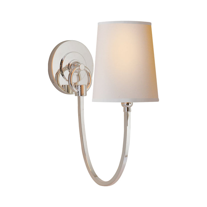 Reed Wall Light in Polished Nickel.
