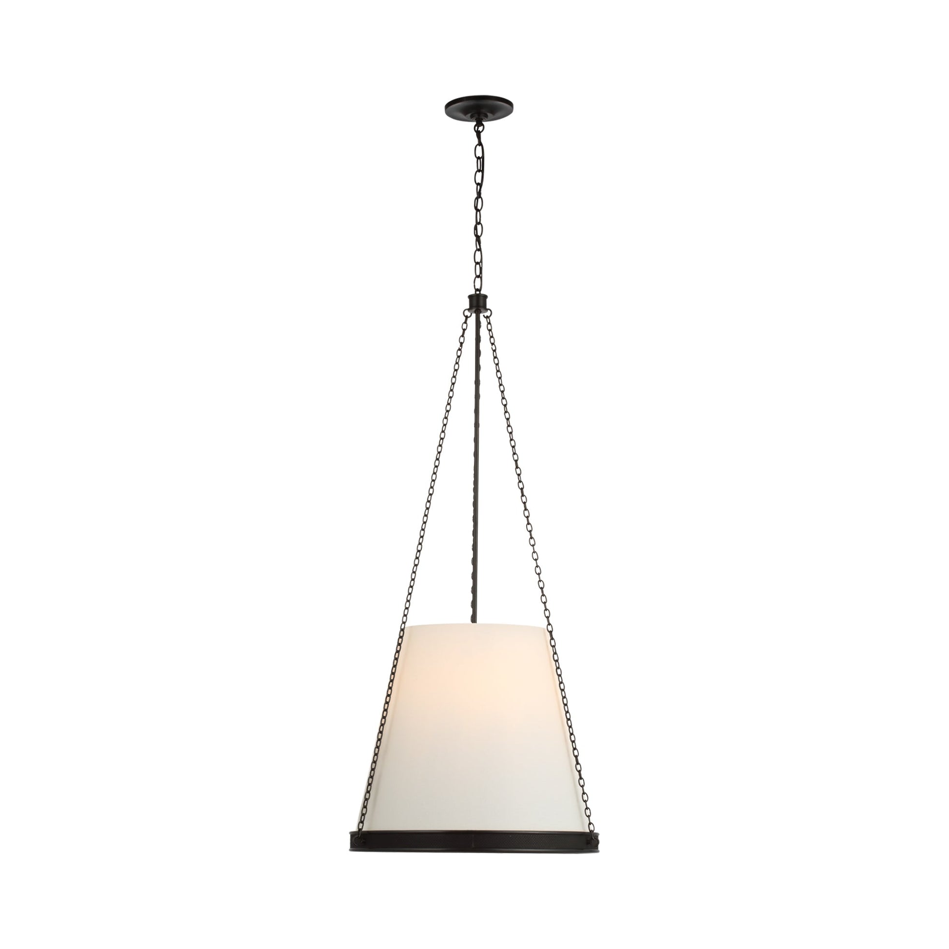 Reese LED Pendant Light in Bronze/Linen (Medium).