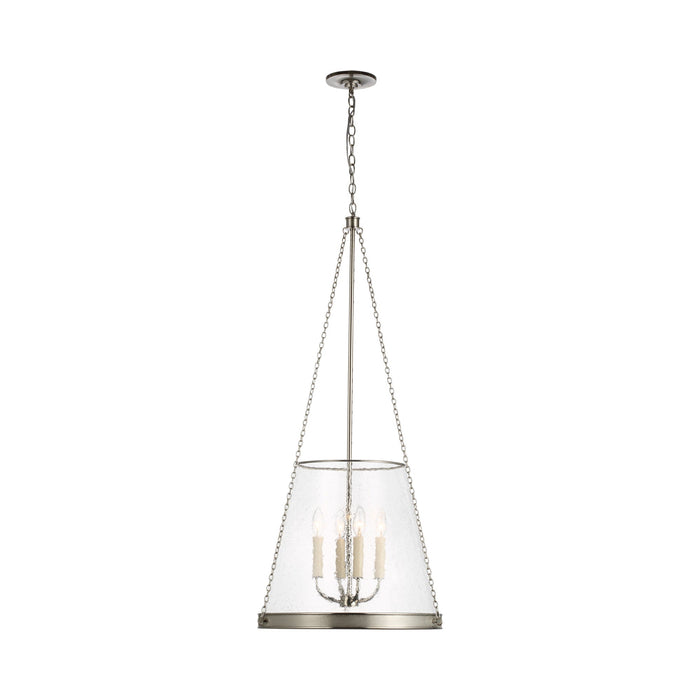 Reese LED Pendant Light in Polished Nickel/Clear Glass (Medium).